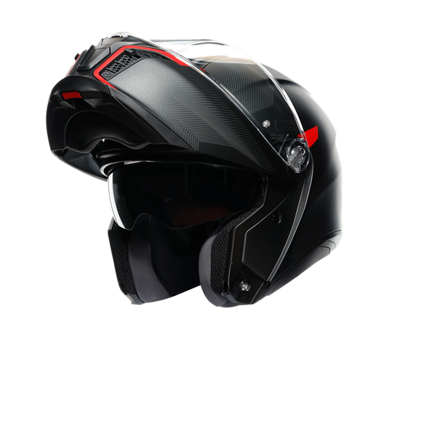 Agv Tourmodular Frequency Matt Gun Metal Red Çene Açılır Kask