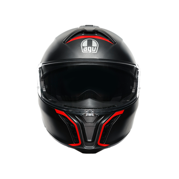 Agv Tourmodular Frequency Matt Gun Metal Red Çene Açılır Kask