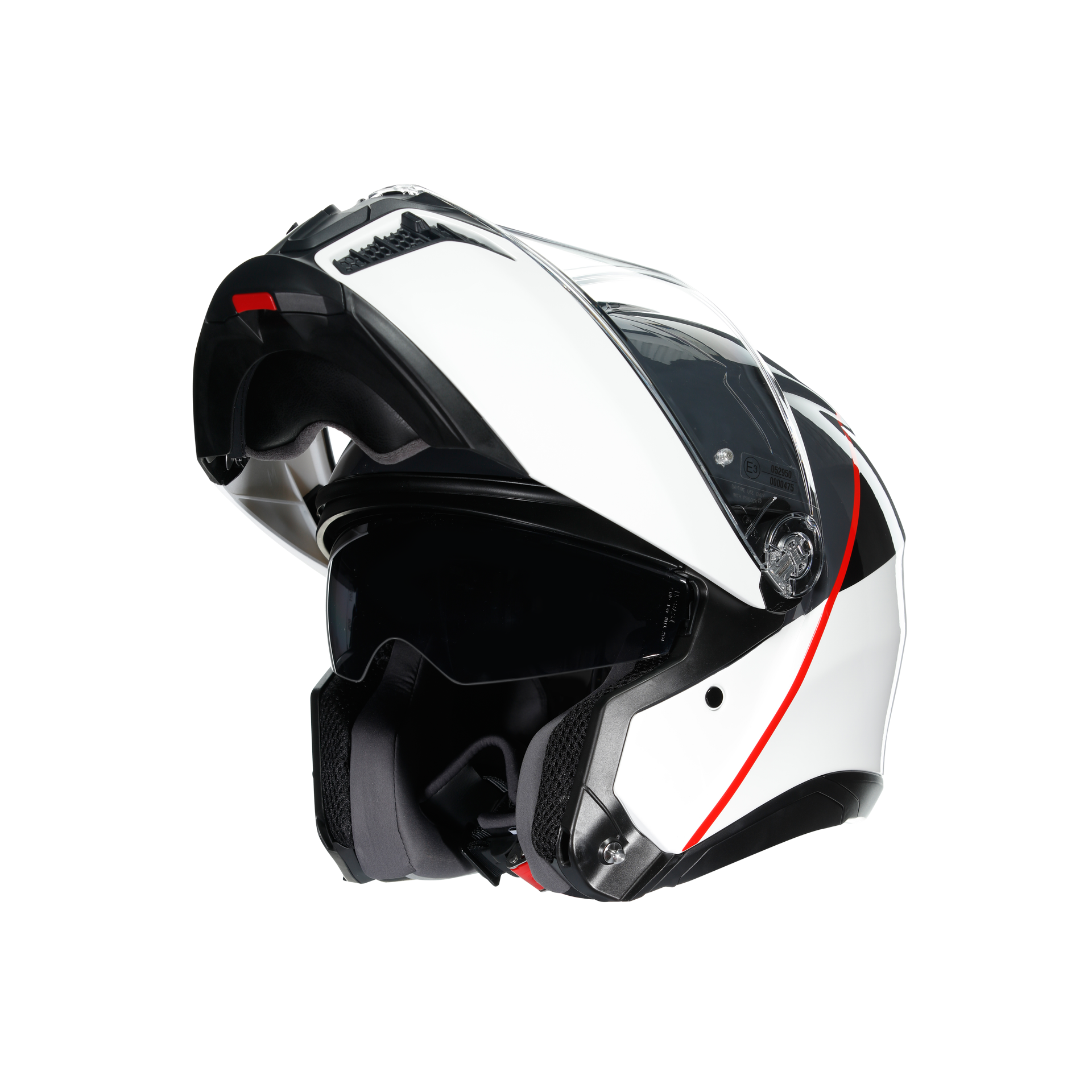 Agv Tourmodular Mlt Balance White Grey Red Çene Açılır Kask