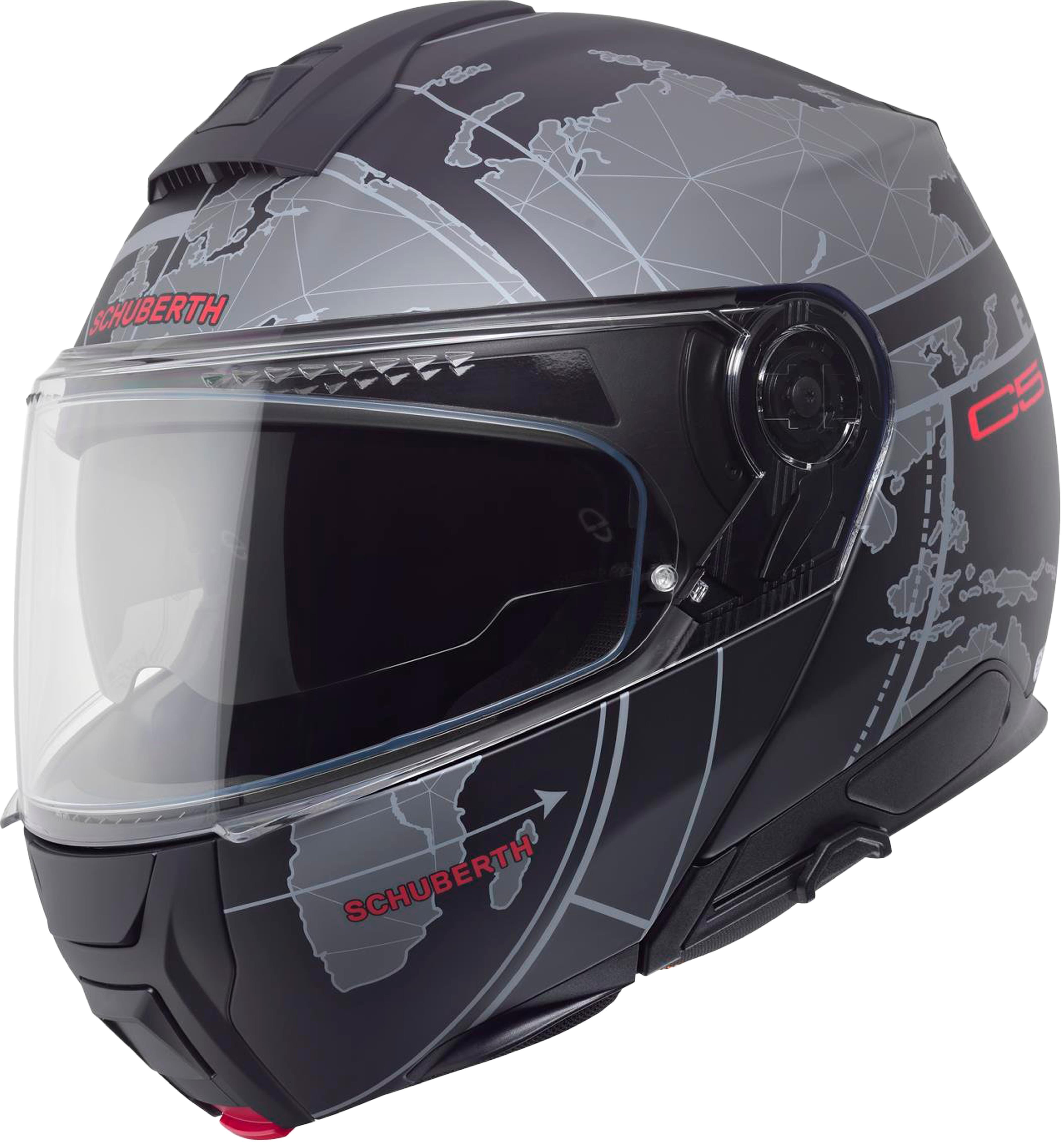 C5 Çene Açılır Motosiklet Kaskı Globe Black