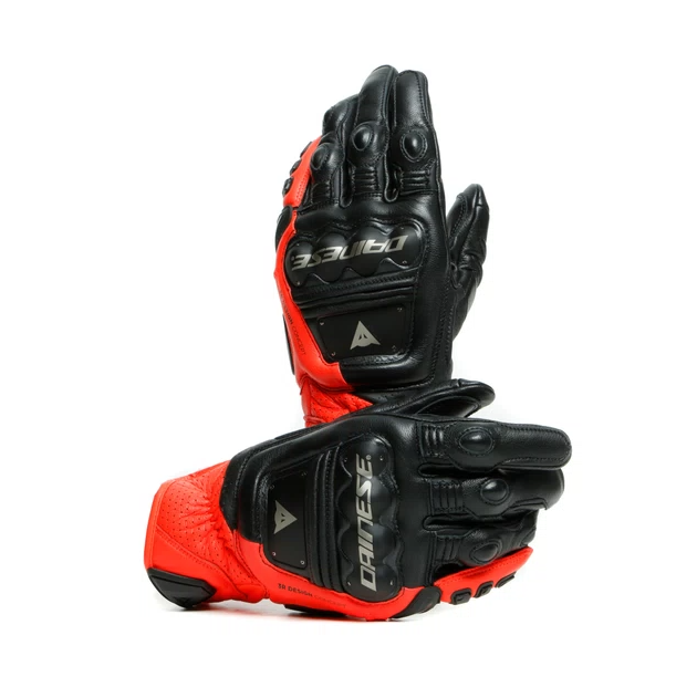 Dainese 4 Stroke 2 Black Fluo Red Deri Eldiven