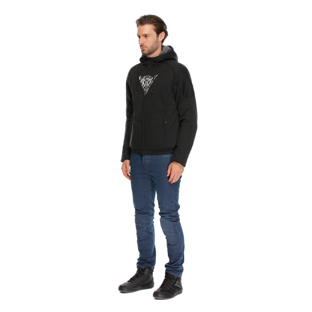DAINESE BOVISA SAFETY HOODIE FULL ZIP BLACK/WHITE