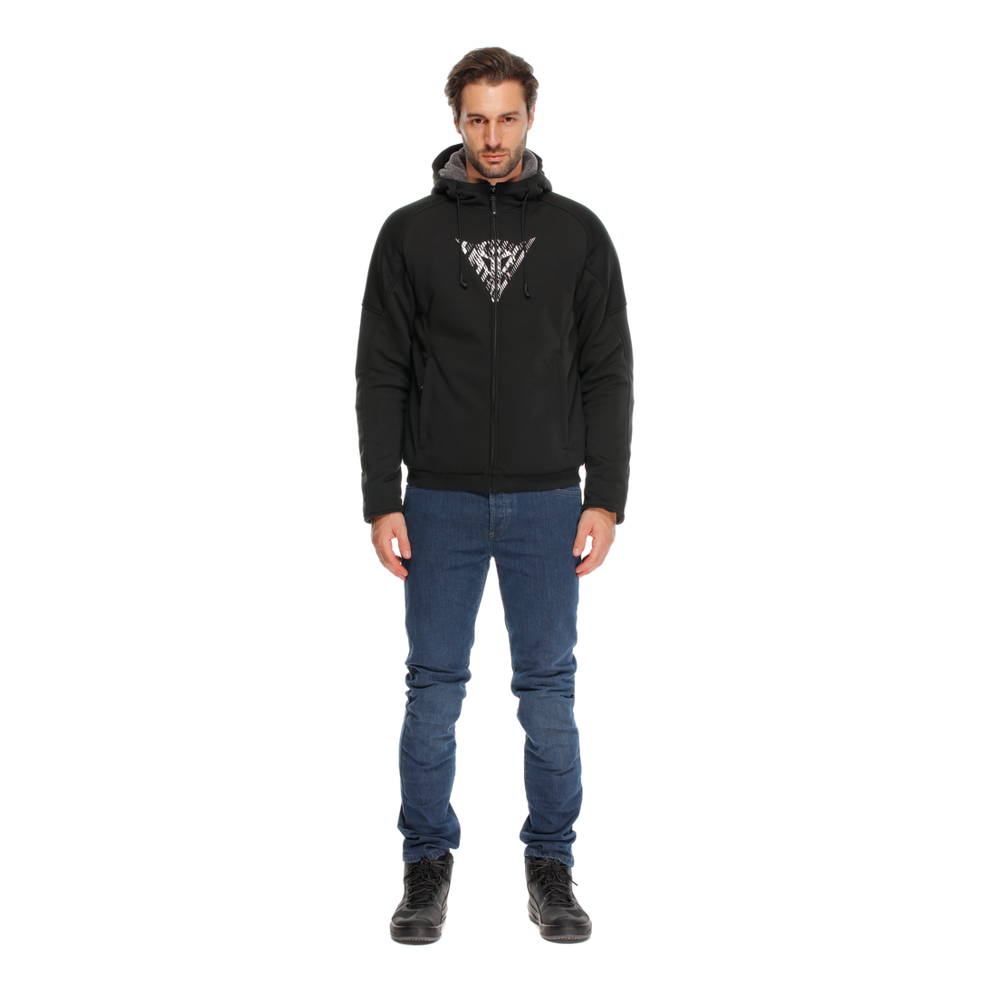 DAINESE BOVISA SAFETY HOODIE FULL ZIP BLACK/WHITE