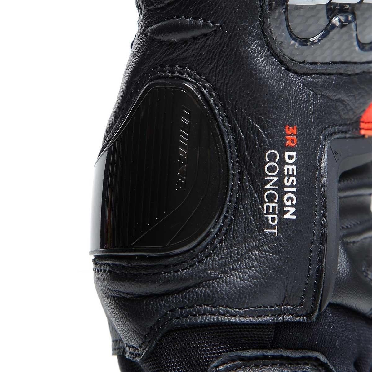 Dainese Carbon 4 Short Black Fluo Red Deri Eldiven