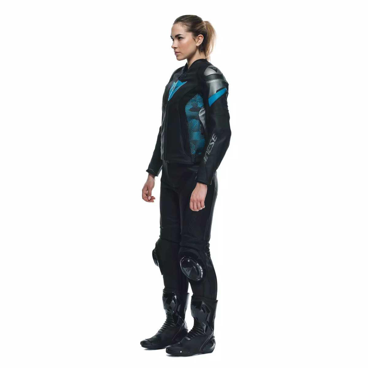 DAINESE CEKET DERİ/AVRO 5 LEATHER JACKET WMN BLK TEAL ANT