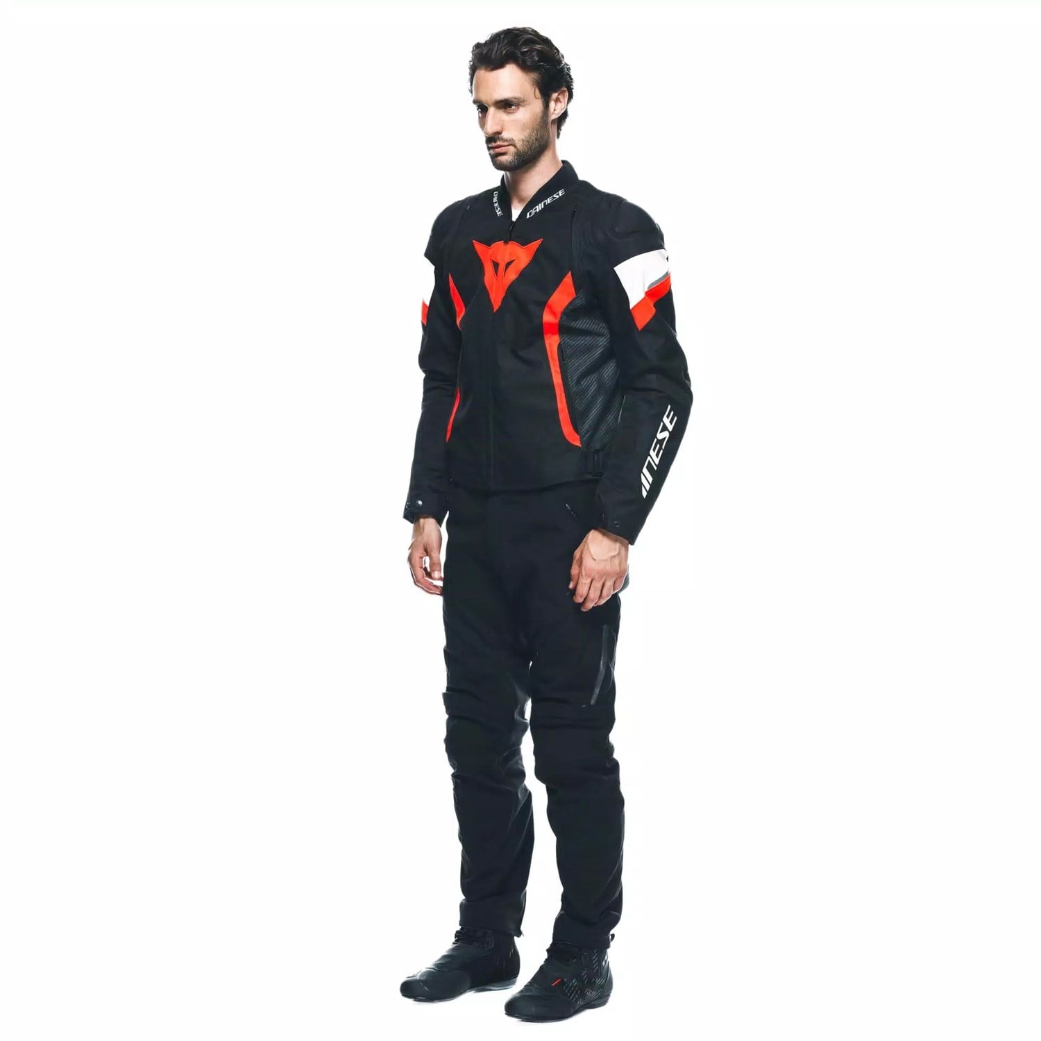 DAINESE CEKET/AVRO 5 TEX JACKET BLACK/RED-FLUO/WHİTE