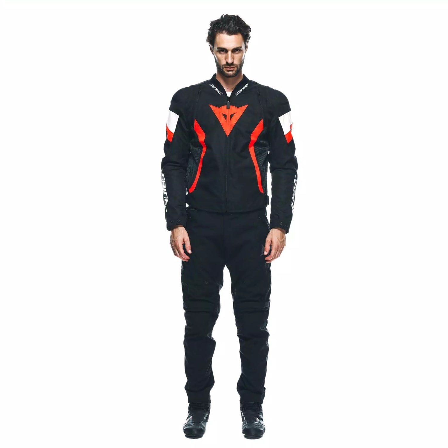 DAINESE CEKET/AVRO 5 TEX JACKET BLACK/RED-FLUO/WHİTE