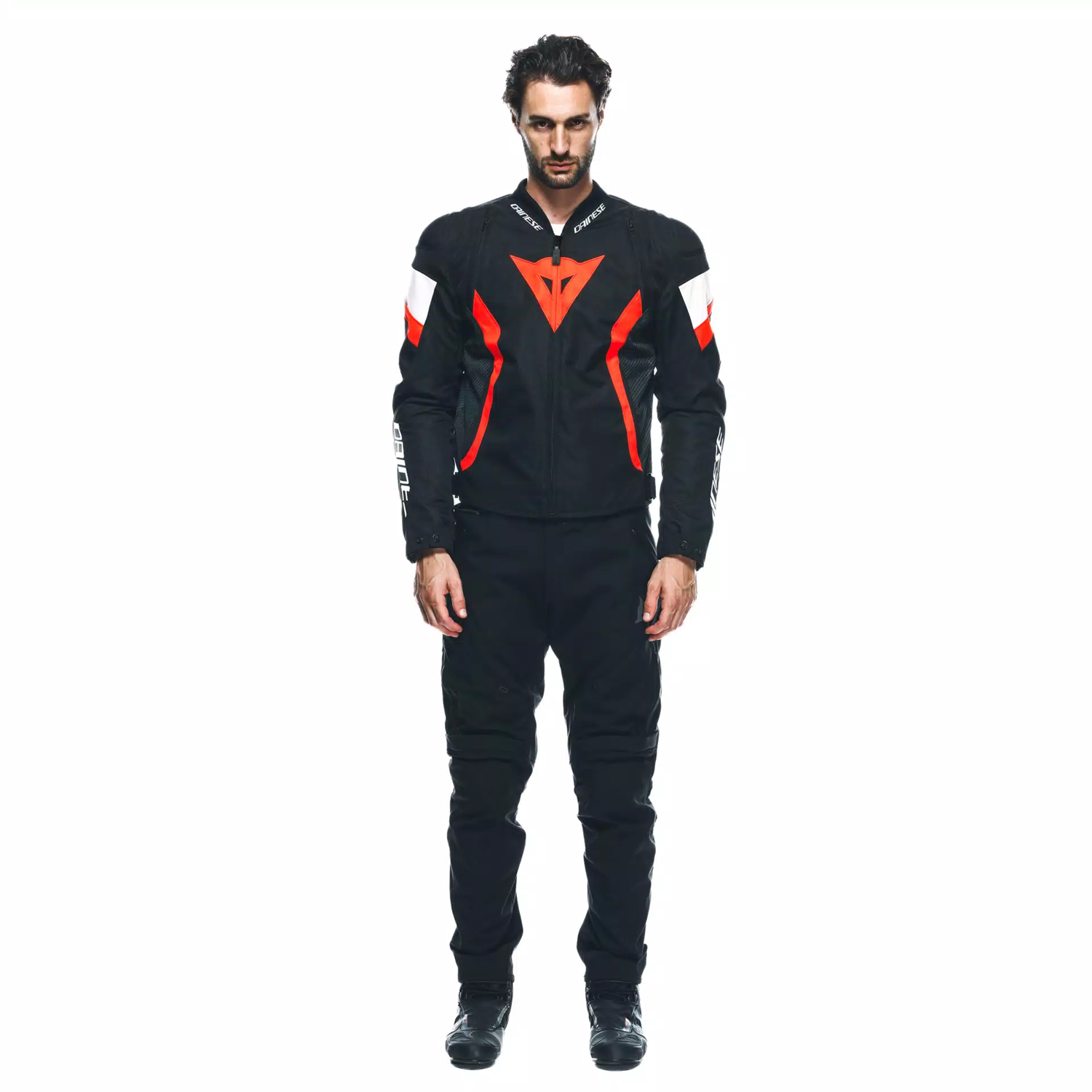 DAINESE CEKET/AVRO 5 TEX JACKET BLACK/RED-FLUO/WHİTE