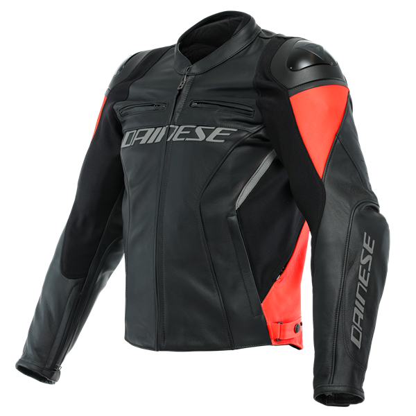 Dainese Racing 4 Black Fluo Red Deri Mont
