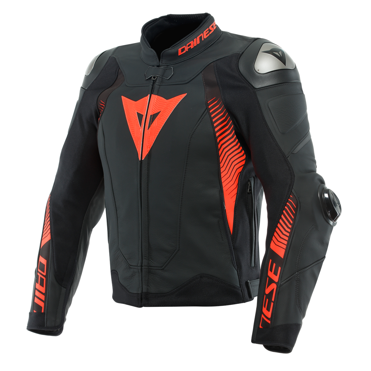 Dainese Super Speed 4 Black Matt Fluo Red Deri Ceket