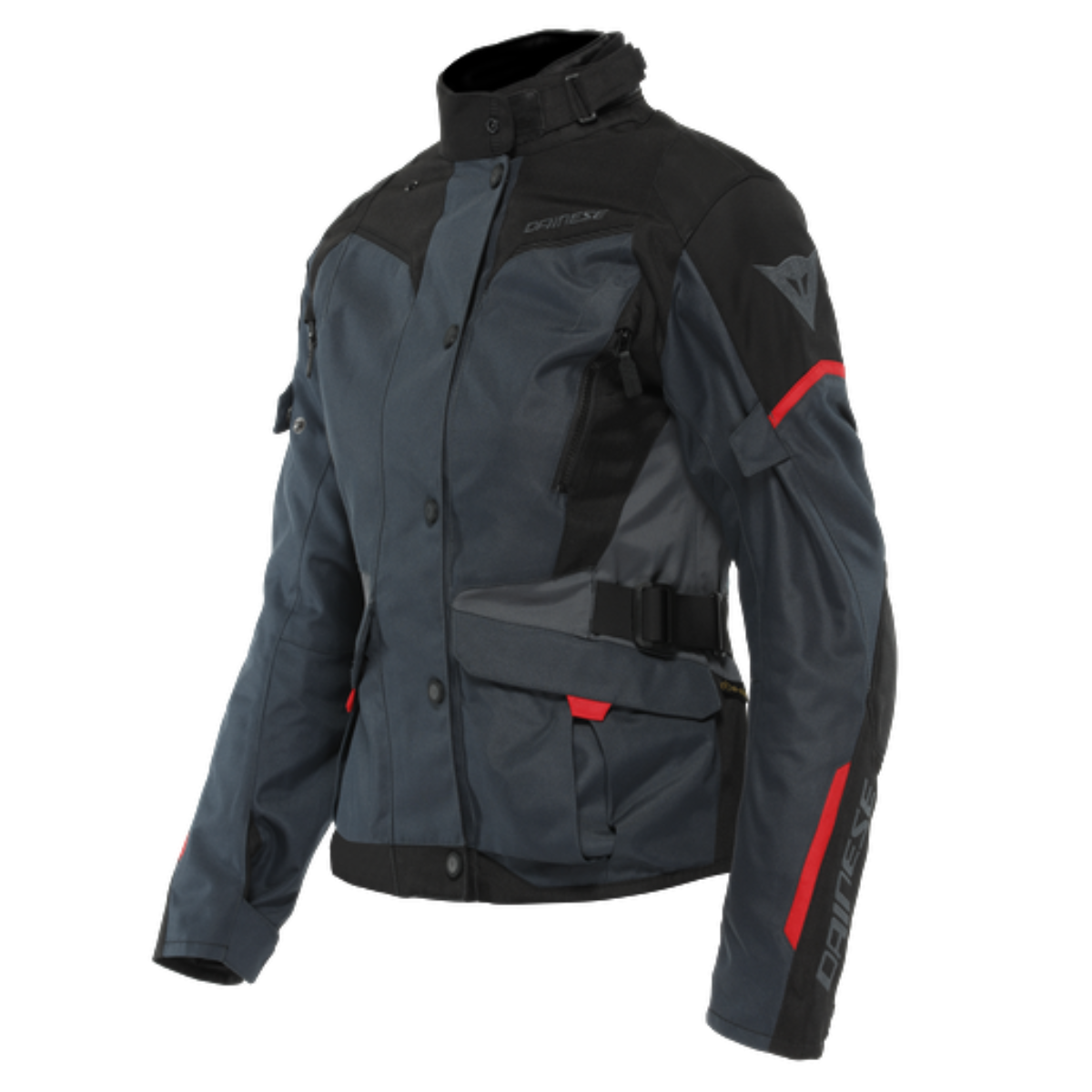 Dainese Tempest 3 Ebony Black Lava Red D-Dry Kadın Mont