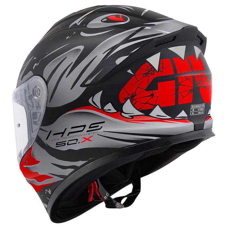 GIVI 50.X SHARKBITE MAT SİYAH-GRİ-KIRMIZI KASK
