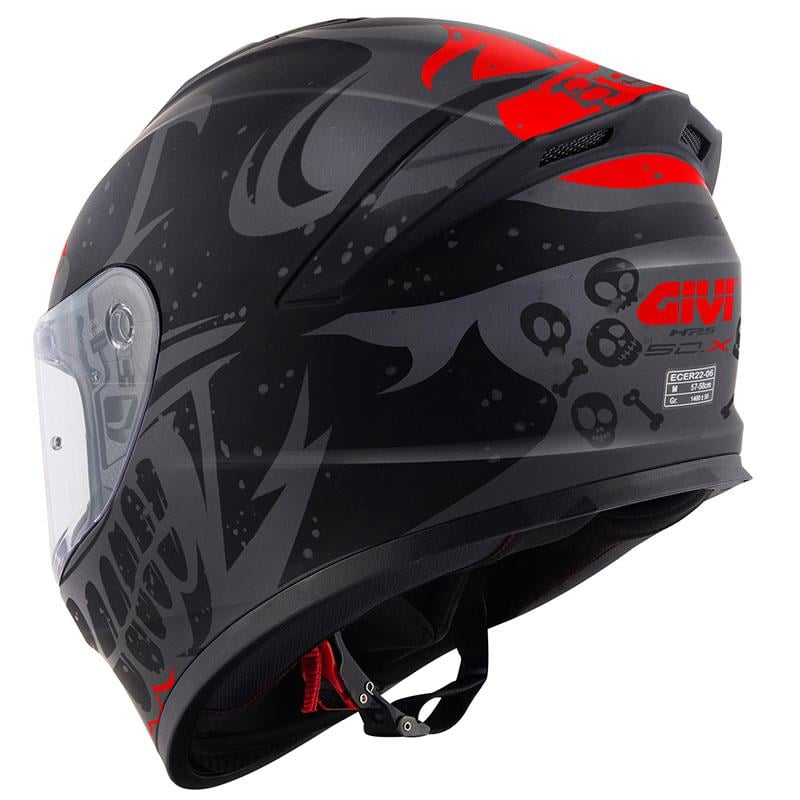 GIVI 50.X BONES MAT SİYAH-KIRMIZI KASK