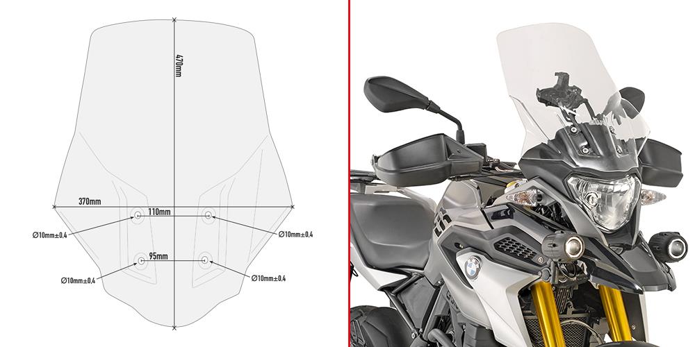 GIVI D5126ST BMW G 310 GS (17-24) RÜZGAR SİPERLİK