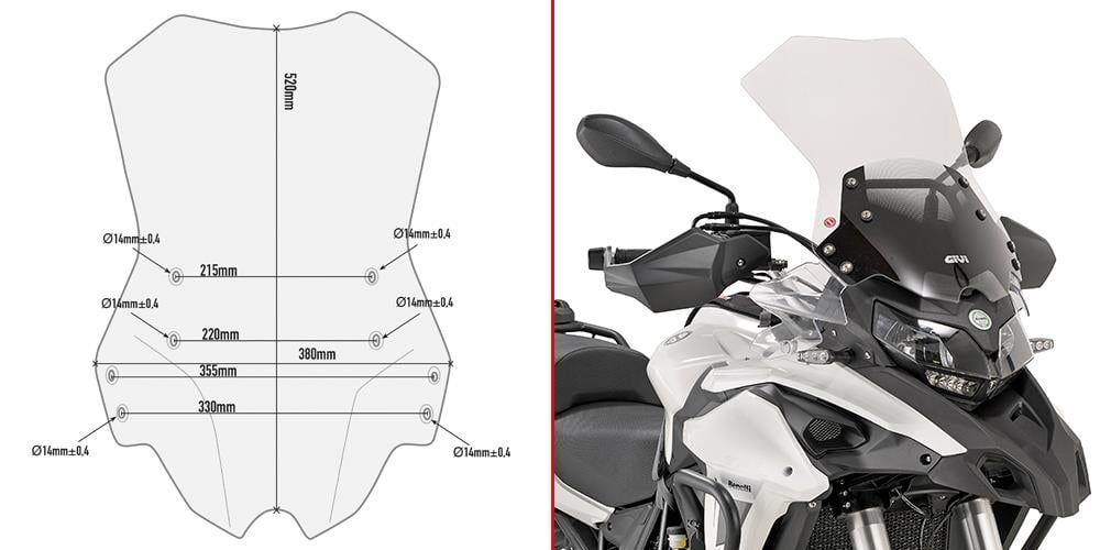 GIVI D8703ST BENELLI TRK502 (17-23)- TRK 502 X (18-22) RÜZGAR SİPERLİK