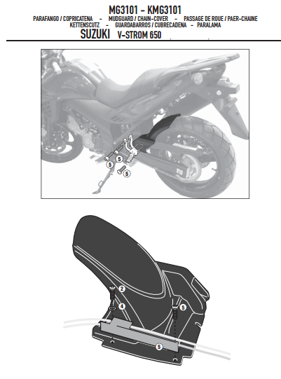 GIVI MG3101 SUZUKI DL 650 V-STROM (11-16) ZİNCİR MUHAFAZA VE ÇAMURLUK