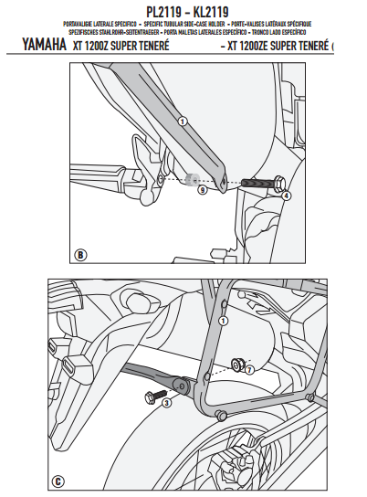 GIVI PL2119 YAMAHA XT 1200ZE - XT 1200Z SUPER TENERE (10-21) YAN ÇANTA TAŞIYICI