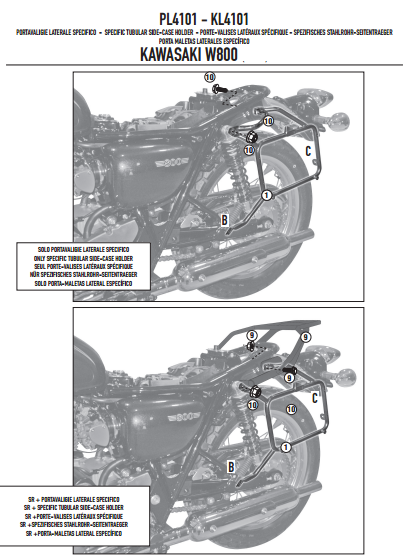 GIVI PL4101 KAWASAKI W 800 (11-17) YAN ÇANTA TAŞIYICI