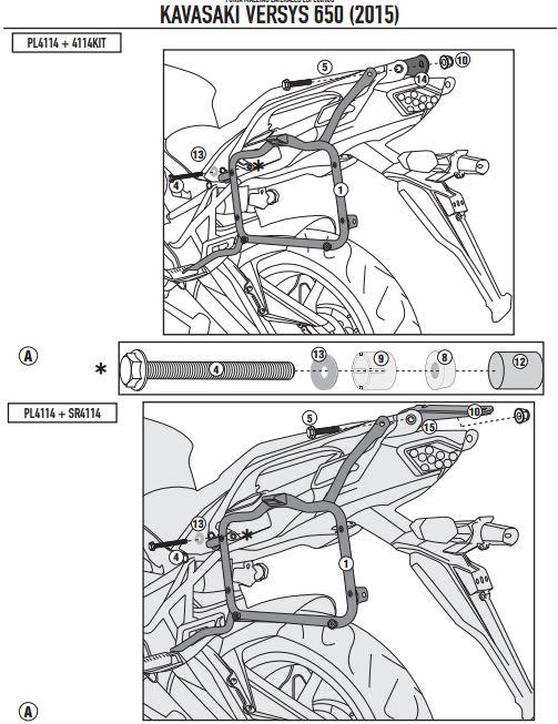 GIVI PL4114 KAWASAKI VERSYS 650 (15-24) YAN ÇANTA TAŞIYICI