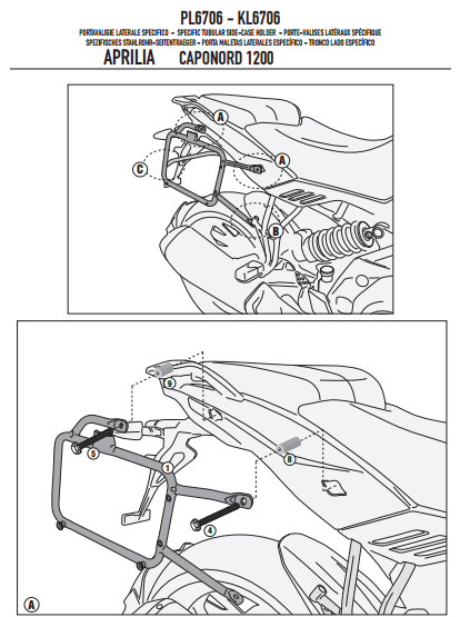 GIVI PL6706 APRILIA CAPONORD 1200 (13-17) YAN ÇANTA TAŞIYICI