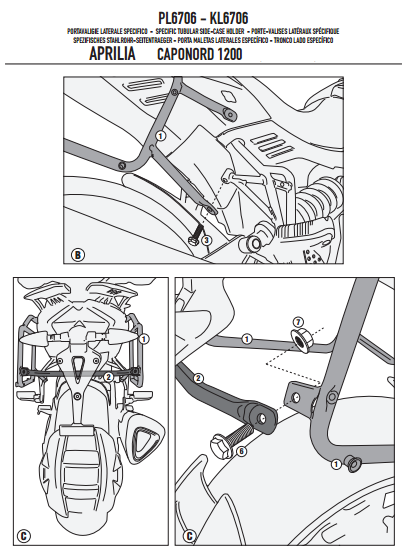 GIVI PL6706 APRILIA CAPONORD 1200 (13-17) YAN ÇANTA TAŞIYICI