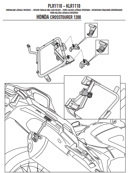 GIVI PLR1110 HONDA VFR 1200X CROSSTOURER (12-19) YAN ÇANTA TAŞIYICI