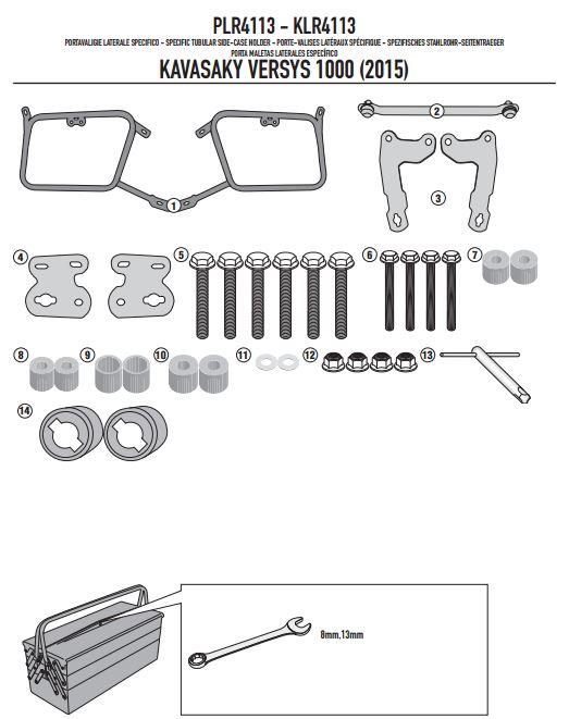 GIVI PLR4113 KAWASAKI VERSYS 1000 (15-16) YAN ÇANTA TAŞIYICI