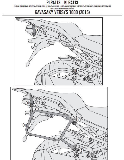 GIVI PLR4113 KAWASAKI VERSYS 1000 (15-16) YAN ÇANTA TAŞIYICI