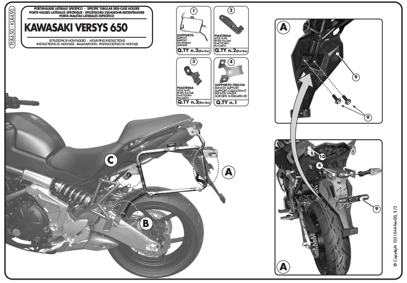 GIVI PLR450 KAWASAKI VERSYS 650 (10-14) YAN ÇANTA TAŞIYICI