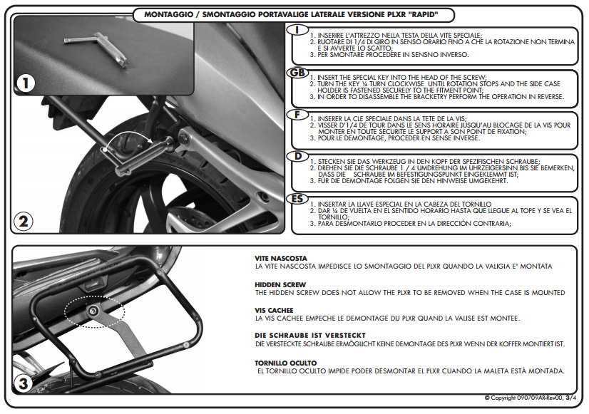 GIVI PLR692 BMW K 1200S (05-08) - K 1300S (09-16) YAN ÇANTA TAŞIYICI