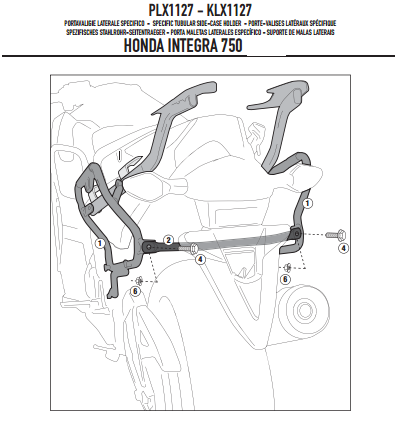 GIVI PLX1127 HONDA INTEGRA 750 (14-15) YAN ÇANTA TAŞIYICI
