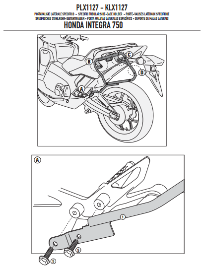 GIVI PLX1127 HONDA INTEGRA 750 (14-15) YAN ÇANTA TAŞIYICI