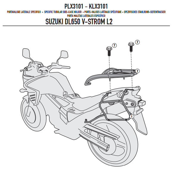 GIVI PLX3101 SUZUKI DL 650 V-STROM (11-16) YAN ÇANTA TAŞIYICI