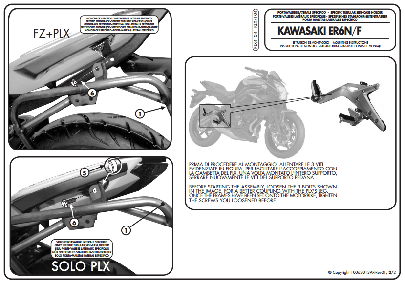 GIVI PLX4104 KAWASAKI ER-6N - ER-6F 650 (12-16) YAN ÇANTA TAŞIYICI