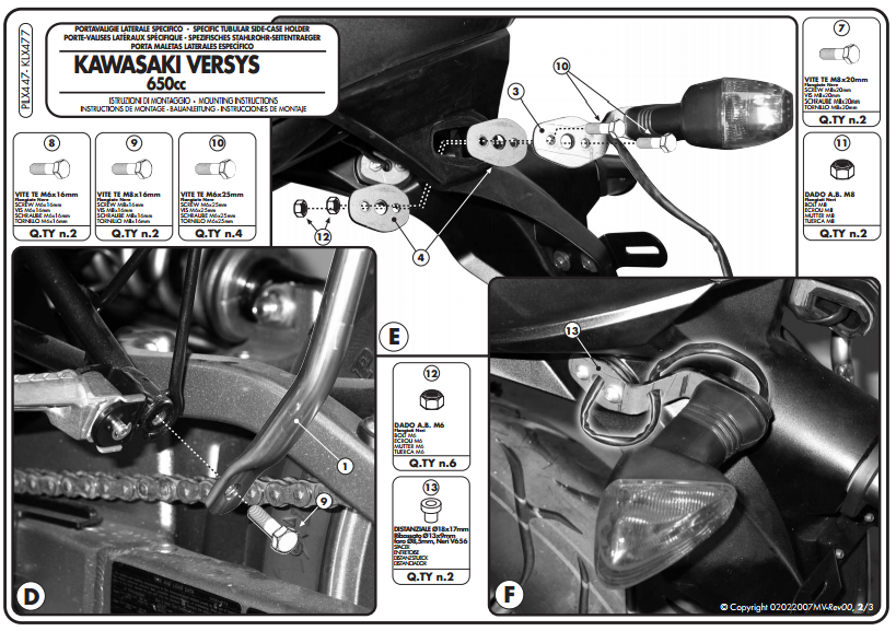 GIVI PLX447 KAWASAKI VERSYS 650 (06-09) YAN ÇANTA TAŞIYICI
