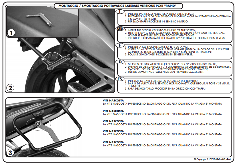GIVI PLXR366 YAMAHA FZ8-FAZER8 (10-15) YAN ÇANTA TAŞIYICI