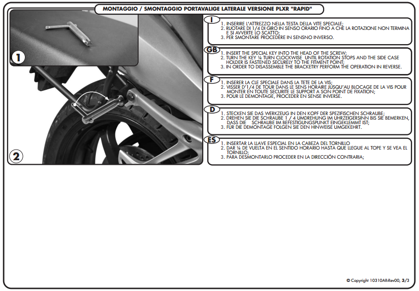 GIVI PLXR450 KAWASAKI VERSYS 650 (10-14) YAN ÇANTA TAŞIYICI