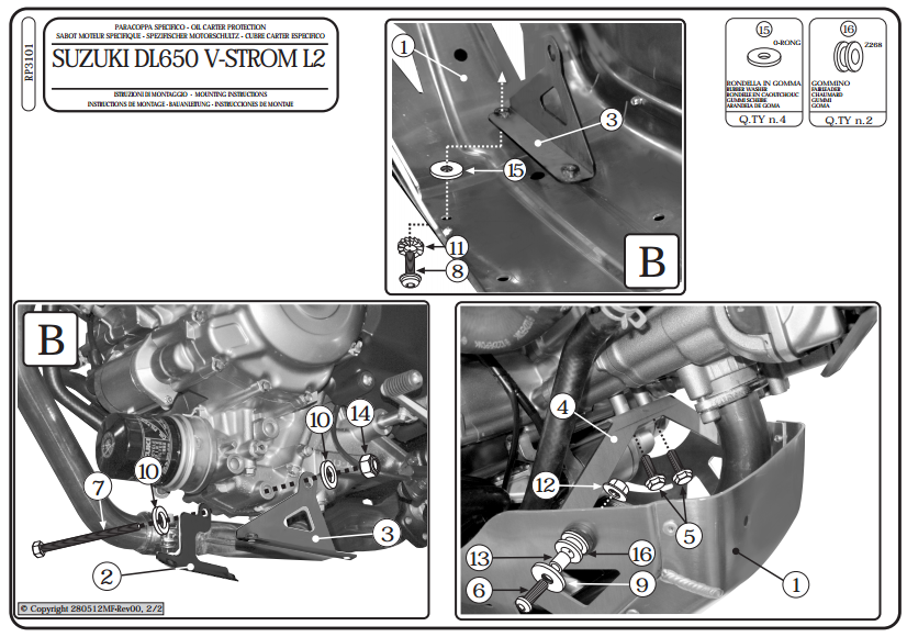 GIVI RP3101 SUZUKI DL 650 V-STROM (11-24) KARTER KORUMA