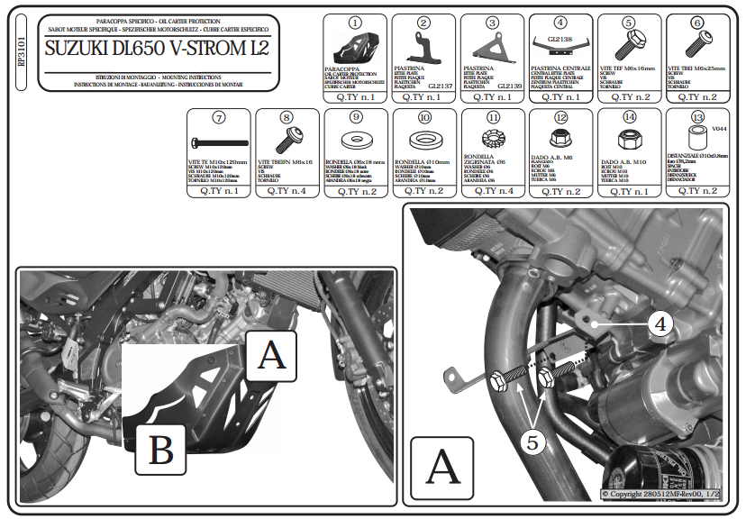 GIVI RP3101 SUZUKI DL 650 V-STROM (11-24) KARTER KORUMA