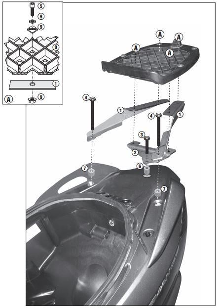 GIVI SR3106 SUZUKI BURGMAN 125-200 (06-13) - BURGMAN 125-200 ABS (14-23)ARKA ÇANTA TAŞIYICI