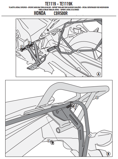 GIVI TE1119 HONDA CB 500F - CBR 500R (13-15) YAN KUMAŞ ÇANTA TAŞIYICI