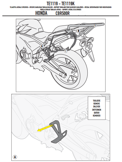 GIVI TE1119 HONDA CB 500F - CBR 500R (13-15) YAN KUMAŞ ÇANTA TAŞIYICI