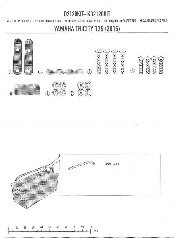 KAPPA D2120KITK YAMAHA TRICITY 125-155 (14-24) RÜZGAR SİPERLİK BAĞLANTISI