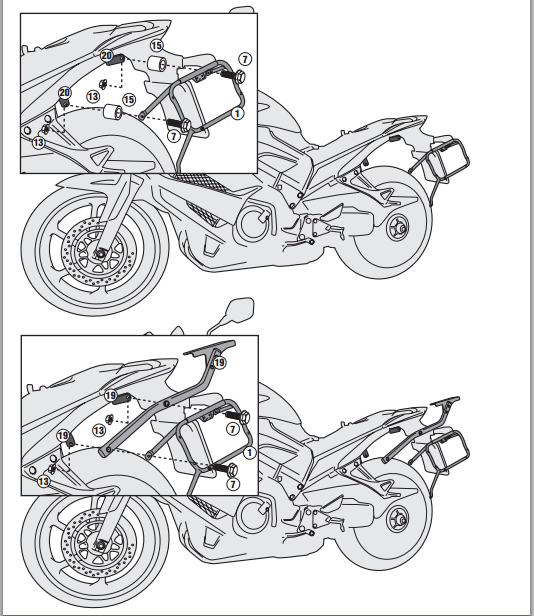 KAPPA KLX1104 HONDA VFR 800X CROSSRUNNER (11-14) YAN ÇANTA TAŞIYICI