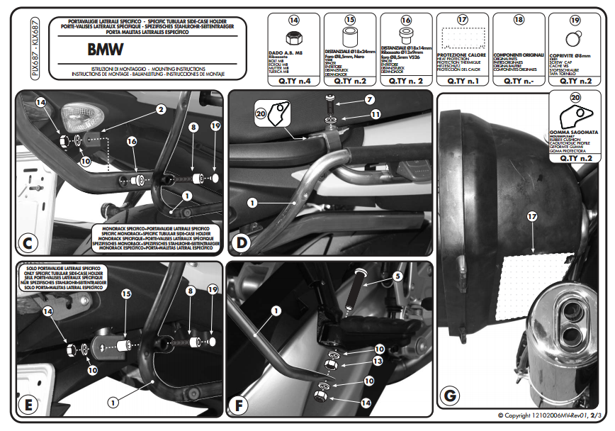KAPPA KLX687 BMW F 800 S - ST (06-16) YAN ÇANTA TAŞIYICI