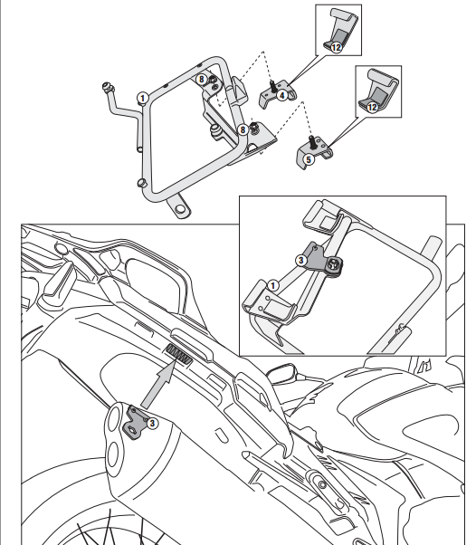 KAPPA KLXR1110 HONDA VFR 1200X CROSSTOURER (12-19) YAN ÇANTA TAŞIYICI