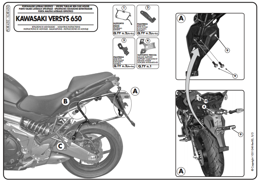 KAPPA KLXR450 KAWASAKI VERSYS 650 (10-14) YAN ÇANTA TAŞIYICI