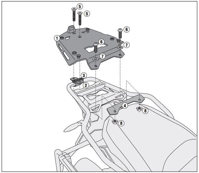 KAPPA KRA5112 BMW R 1200 GS ADVENTURE (14-19) - R 1250 GS ADVENTURE (19-24) ARKA ÇANTA TAŞIYICI