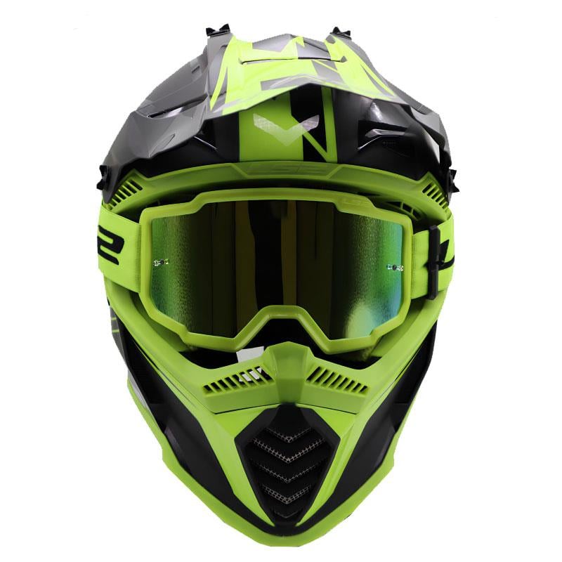 LS2 CHARGER GOGGLES MOTOKROS GÖZLÜK (IRIDIUM CAMLI) NEON SARI