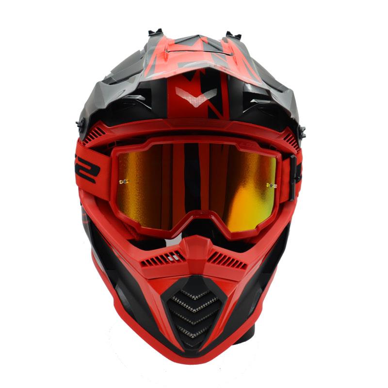 LS2 CHARGER GOGGLES MOTOKROS GÖZLÜK (IRIDIUM CAMLI) KIRMIZI